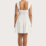 Faithfull - Yerres Mini Dress Blossom Egg Shell Powder Blue - Final Sale