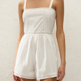 Faithfull - Emilia Playsuit Fresco Lace White