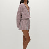 Faithfull - Frida Playsuit Maia Stripe Burgundy