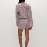 Faithfull - Frida Playsuit Maia Stripe Burgundy