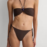 Faithfull - Zaru Bikini Top With Beads Carob