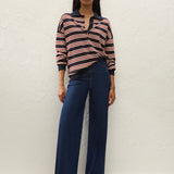 Faithfull - Harlow Oversized Polo Cila Stripe Navy