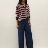 Faithfull - Harlow Oversized Polo Cila Stripe Navy