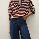 Faithfull - Harlow Oversized Polo Cila Stripe Navy