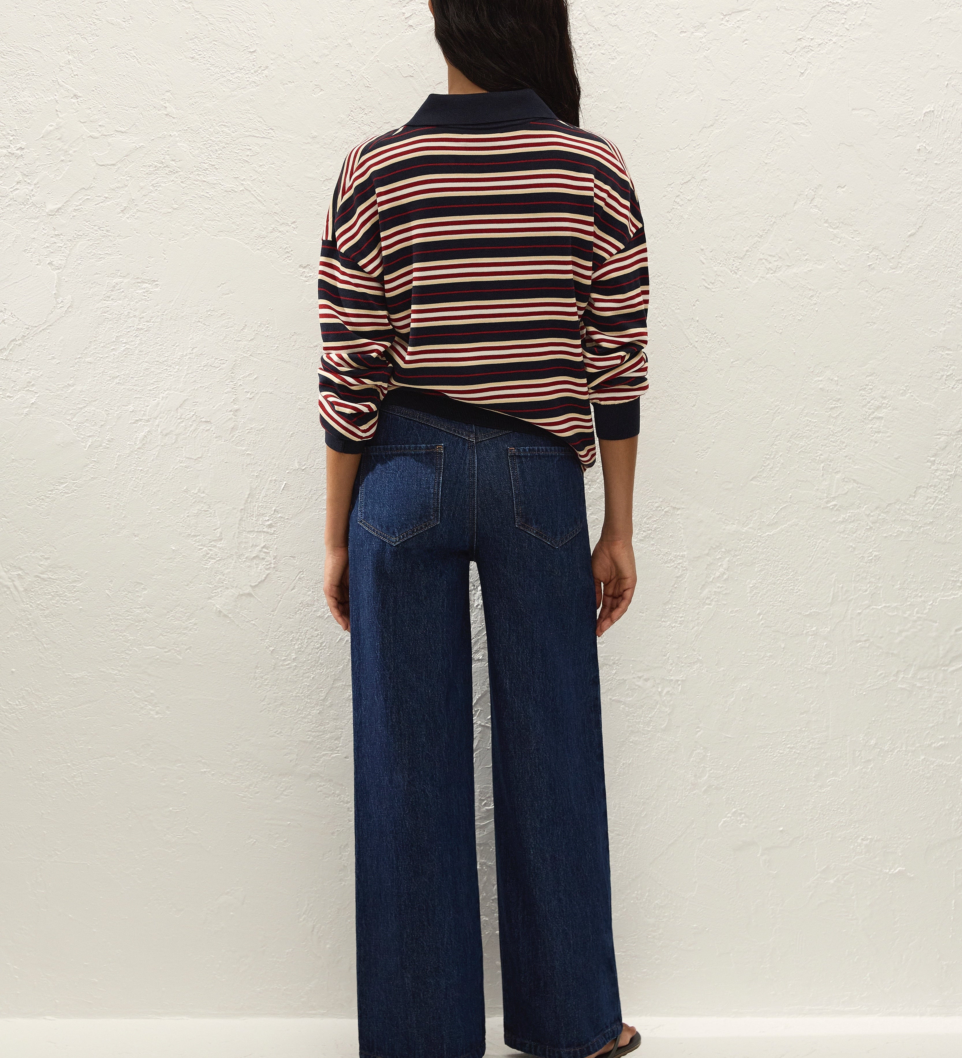 Faithfull - Harlow Oversized Polo Cila Stripe Navy