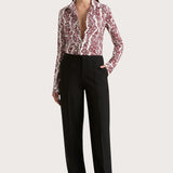 Faithfull - Estelle Fitted Shirt Striped Floral Wine - Final Sale
