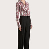 Faithfull - Estelle Fitted Shirt Striped Floral Wine - Final Sale