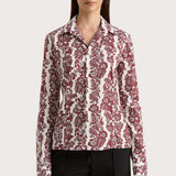 Faithfull - Estelle Fitted Shirt Striped Floral Wine - Final Sale