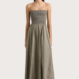 Faithfull - Lida Maxi Dress Khaki Stripe - Final Sale