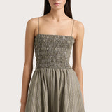Faithfull - Lida Maxi Dress Khaki Stripe - Final Sale