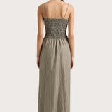 Faithfull - Lida Maxi Dress Khaki Stripe - Final Sale
