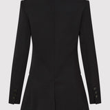 St. Agni - Raw Edge Collarless Blazer - Black