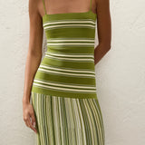 Faithfull - Esenia Knit Dress Ombre Stripe Macro Juniper