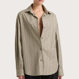 Faithfull - En Vau Shirt Khaki Stripe - Final Sale