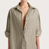 Faithfull - En Vau Shirt Khaki Stripe - Final Sale
