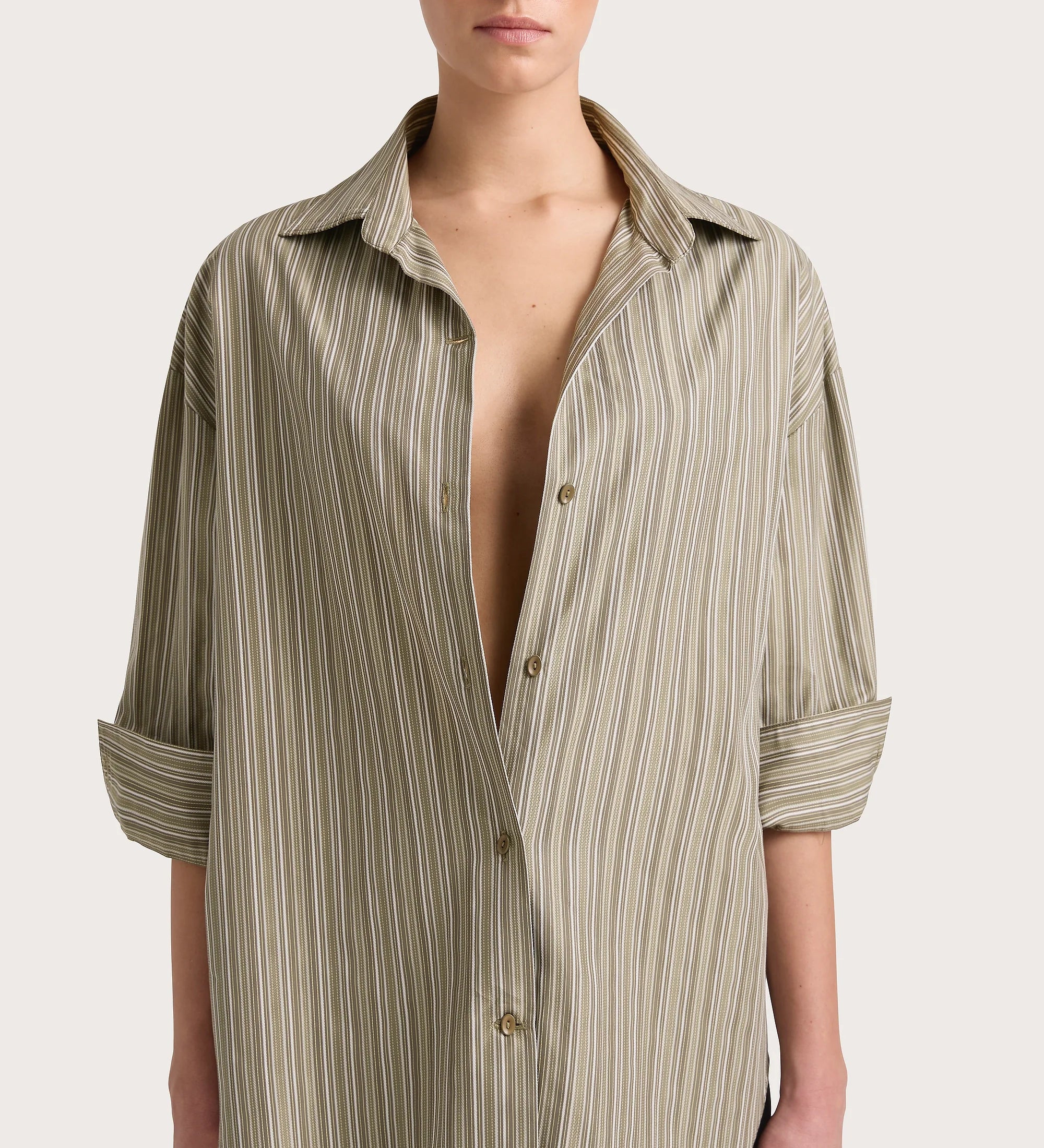 Faithfull - En Vau Shirt Khaki Stripe - Final Sale