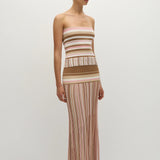 Faithfull - Citara Skirt Puce Sepia Stripe