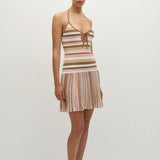 Faithfull - Elea Mini Dress Puce Sepia Stripe