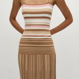 Faithfull - Esenia Knit Dress Puce Sepia Stripe