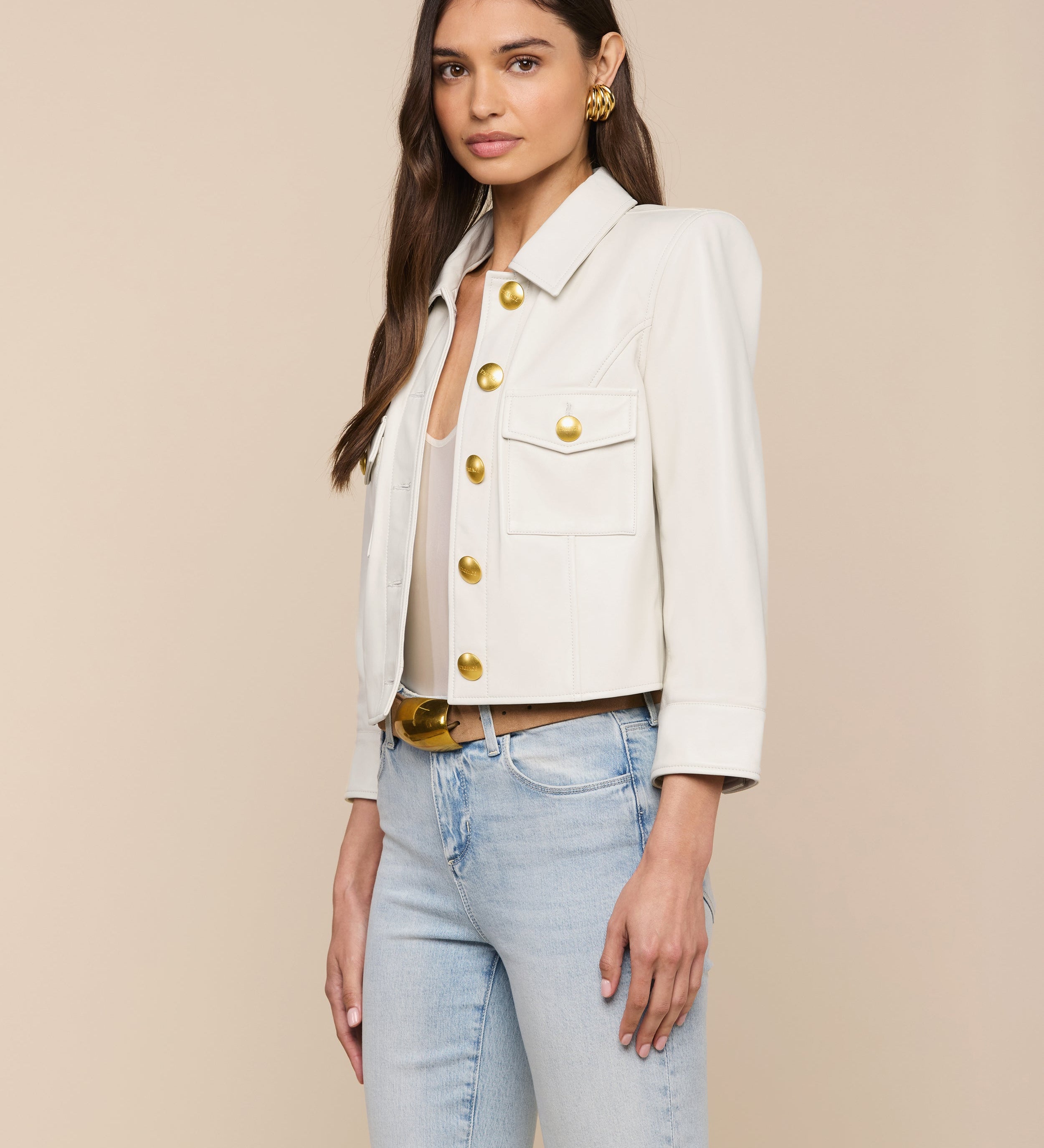 L'AGENCE - Kumi Cropped Leather Jacket