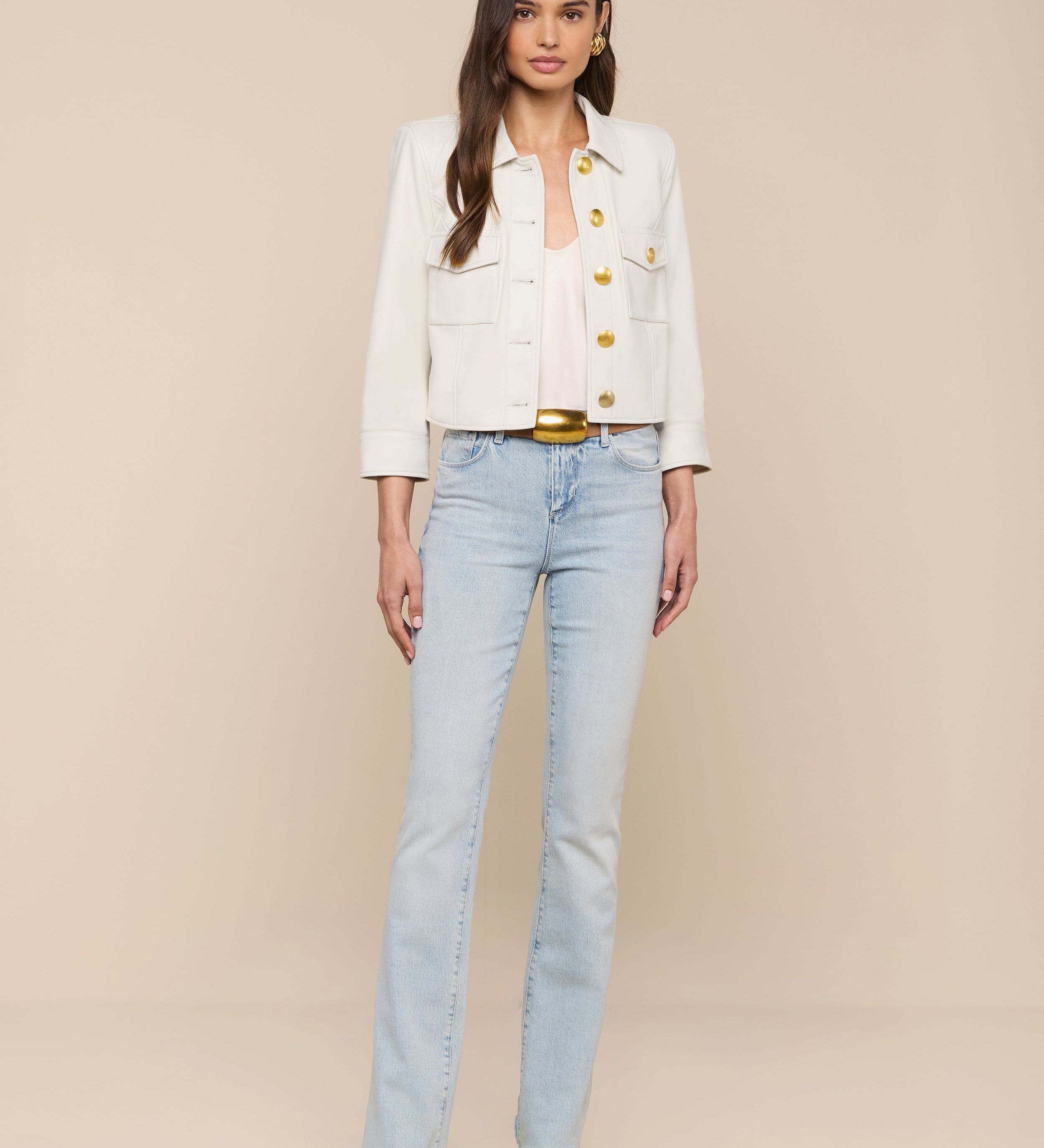 L'AGENCE - Kumi Cropped Leather Jacket