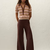 Faithfull - Sable Polo Shirt Luis Stripe Dusty Mauve