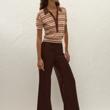 Faithfull - Sable Polo Shirt Luis Stripe Dusty Mauve