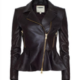 L'AGENCE - Lyric Leather Peplum Jacket