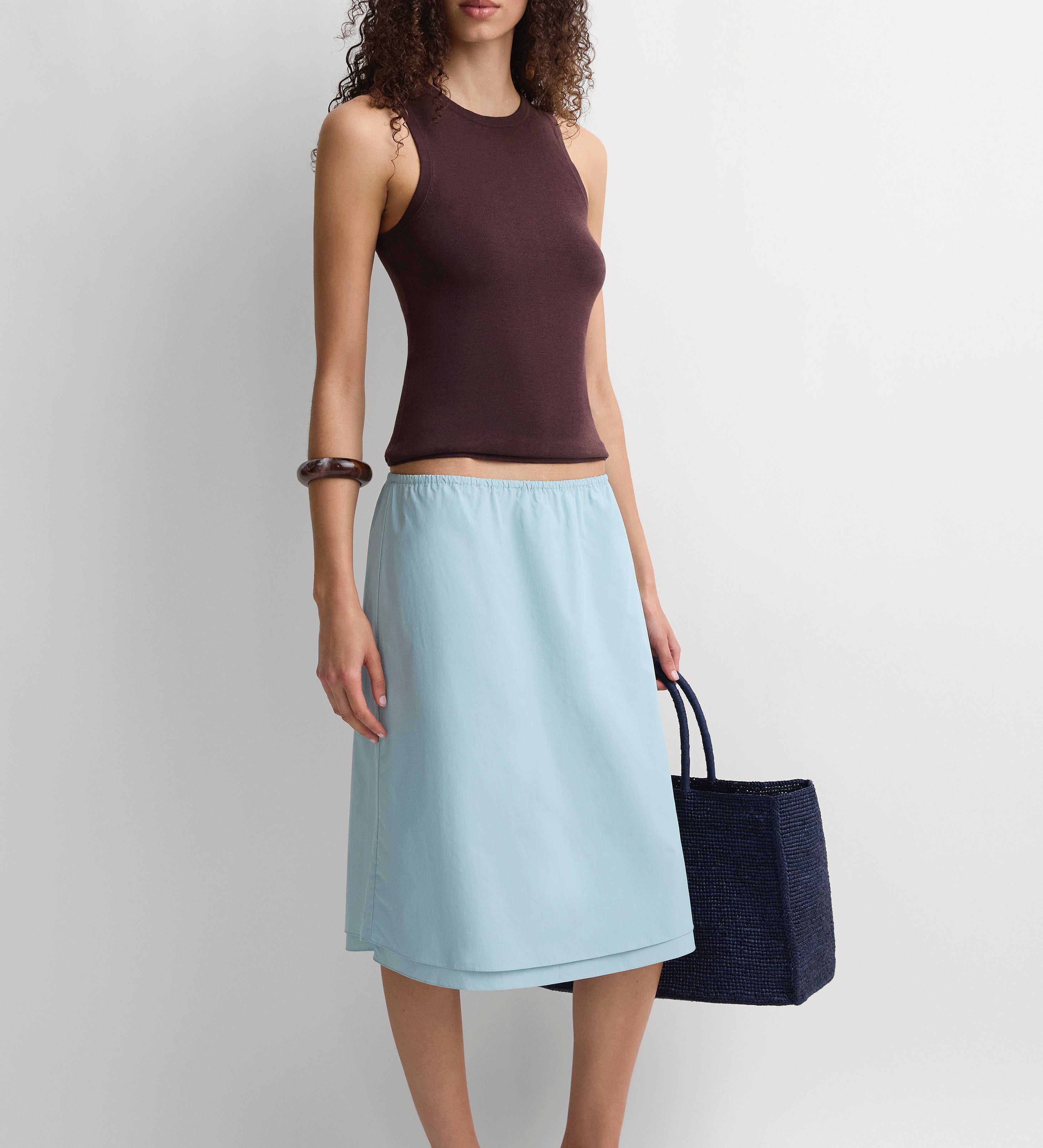 Faithfull - The Knee Skirt Teal