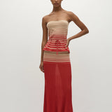 Faithfull - Citara Skirt Accordion Stripe Amber Fawn
