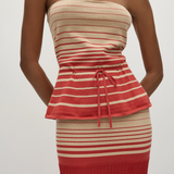 Faithfull - Casia Top Accordion Stripe Amber Fawn