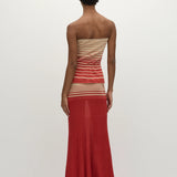 Faithfull - Casia Top Accordion Stripe Amber Fawn
