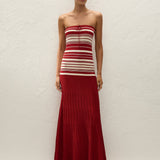 Faithfull - Valmir Maxi Dress Valdemar Stripe Red Ochre