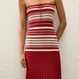 Faithfull - Valmir Maxi Dress Valdemar Stripe Red Ochre