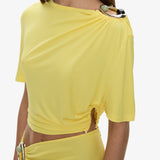 Christopher Esber - Orica Crystal Ruched Jersey Tee