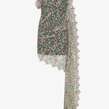 Christopher Esber - Hand Painted Draped Lace Mini Dress