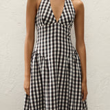 Faithfull - La Cala Midi Dress Gingham Black