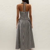 Faithfull - La Cala Midi Dress Gingham Black