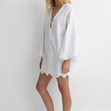 Faithfull - Lareina Mini Dress Sandara Broderie White