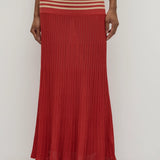Faithfull - Citara Skirt Accordion Stripe Amber Fawn