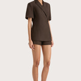 Faithfull - Enna Short Sleeve Blazer Chocolate - Final Sale
