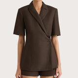 Faithfull - Enna Short Sleeve Blazer Chocolate - Final Sale