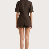 Faithfull - Enna Short Sleeve Blazer Chocolate - Final Sale
