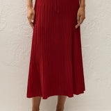 Faithfull - Citara Drawstring Midi Skirt Red Ochre