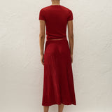 Faithfull - Citara Drawstring Midi Skirt Red Ochre