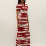 Faithfull - Cloe Maxi Dress Valdemar Stripe Red Ochre