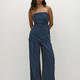 Faithfull - Lalia Trouser Chevron Stripe Vintage Navy