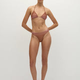 Faithfull - Bebe Bikini Bottom Accordion Stripe Puce Fawn - Final Sale