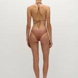 Faithfull - Bebe Bikini Bottom Accordion Stripe Puce Fawn - Final Sale