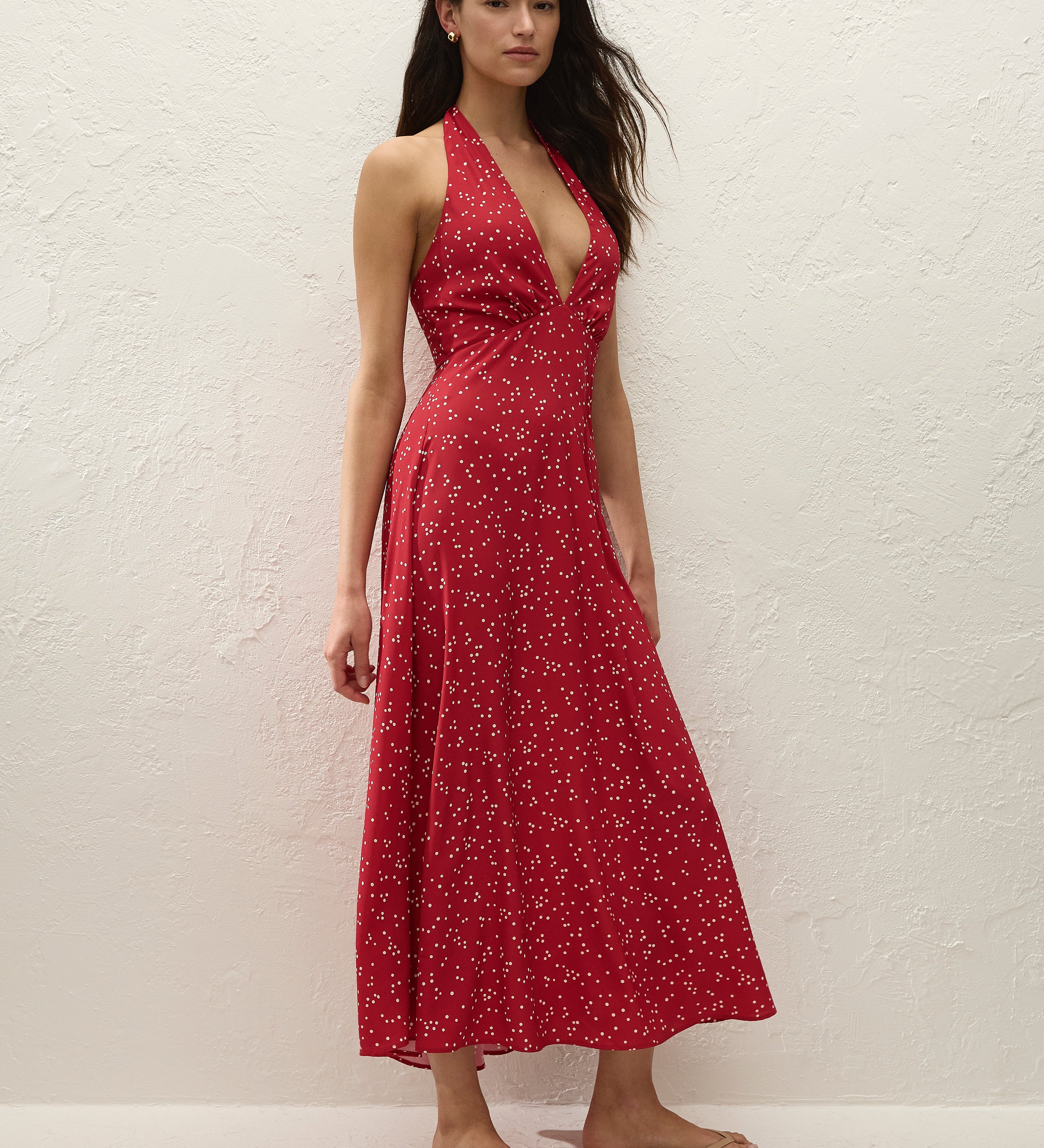 Faithfull - Jennah Midi Dress Linnea Dot Rosso